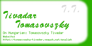 tivadar tomasovszky business card